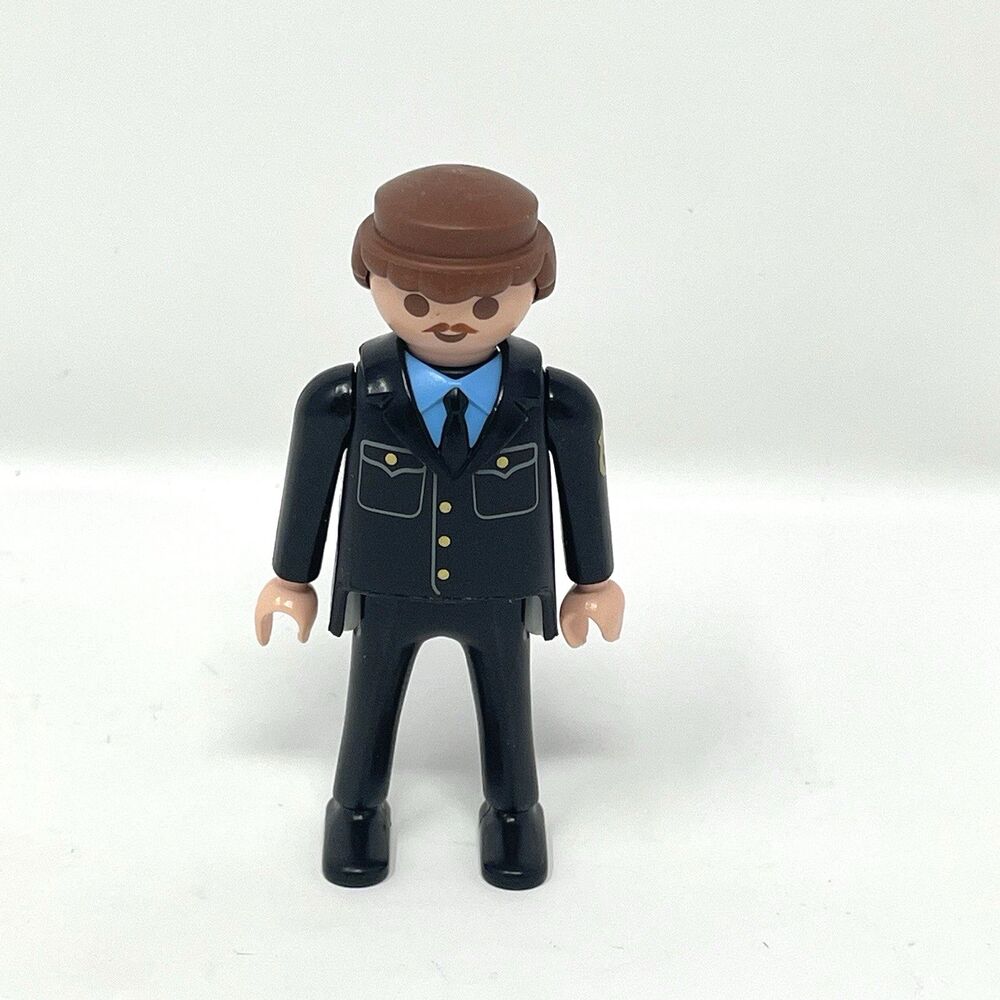 Vintage 1997 Playmobil Police Officer Figure - Traffic Cop Action Figure